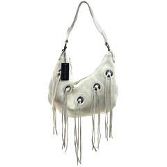 Ralph Lauren soft white leather fringe shoulder handbag NWT 7