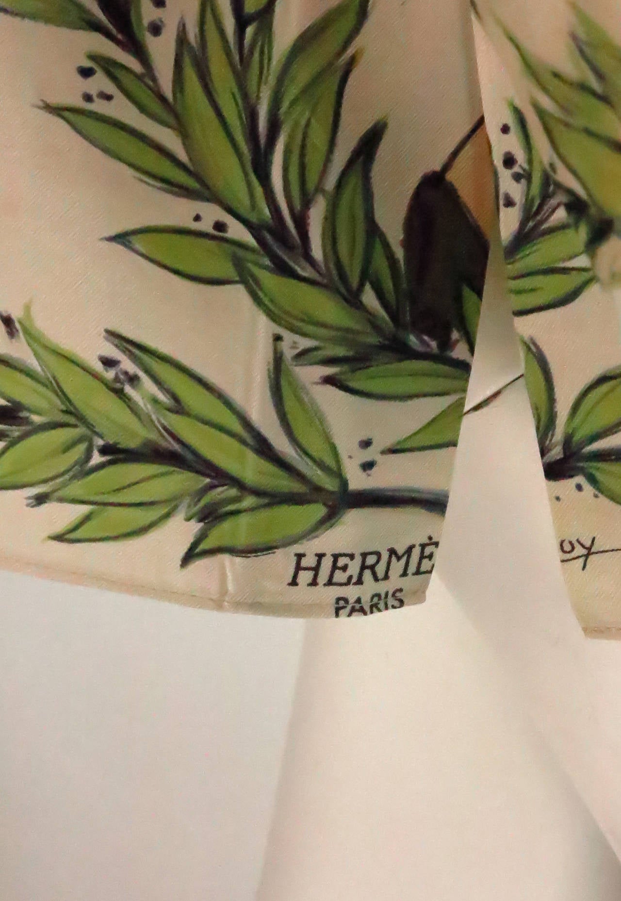 Hermes 1960s Courses a Chantilly silk twill blouse M  Maurice de Taquoy 4