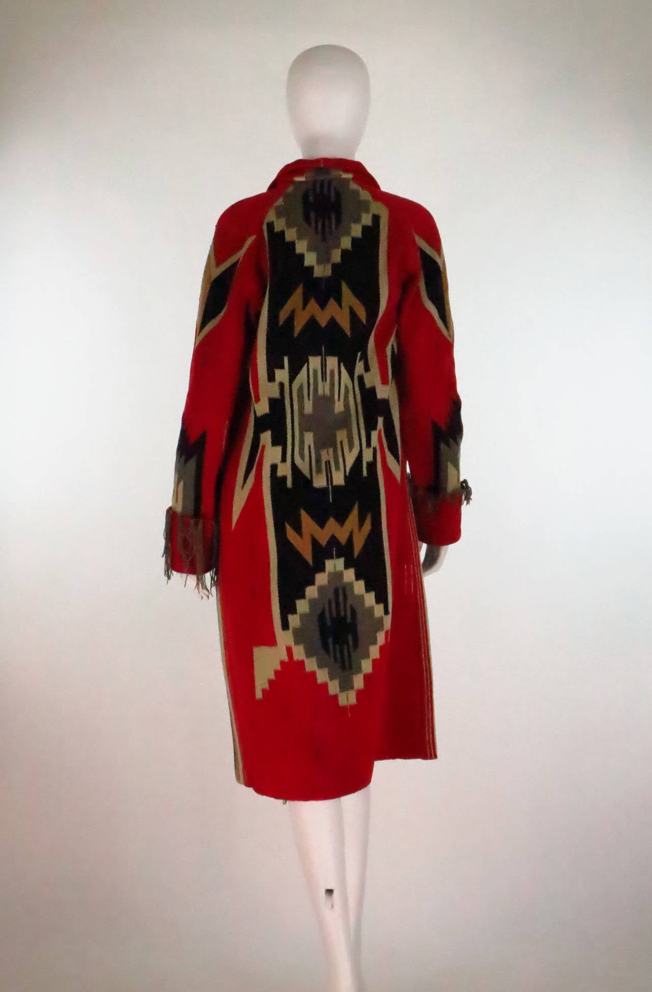 1930s Chimayo' hand woven fringe coat 1