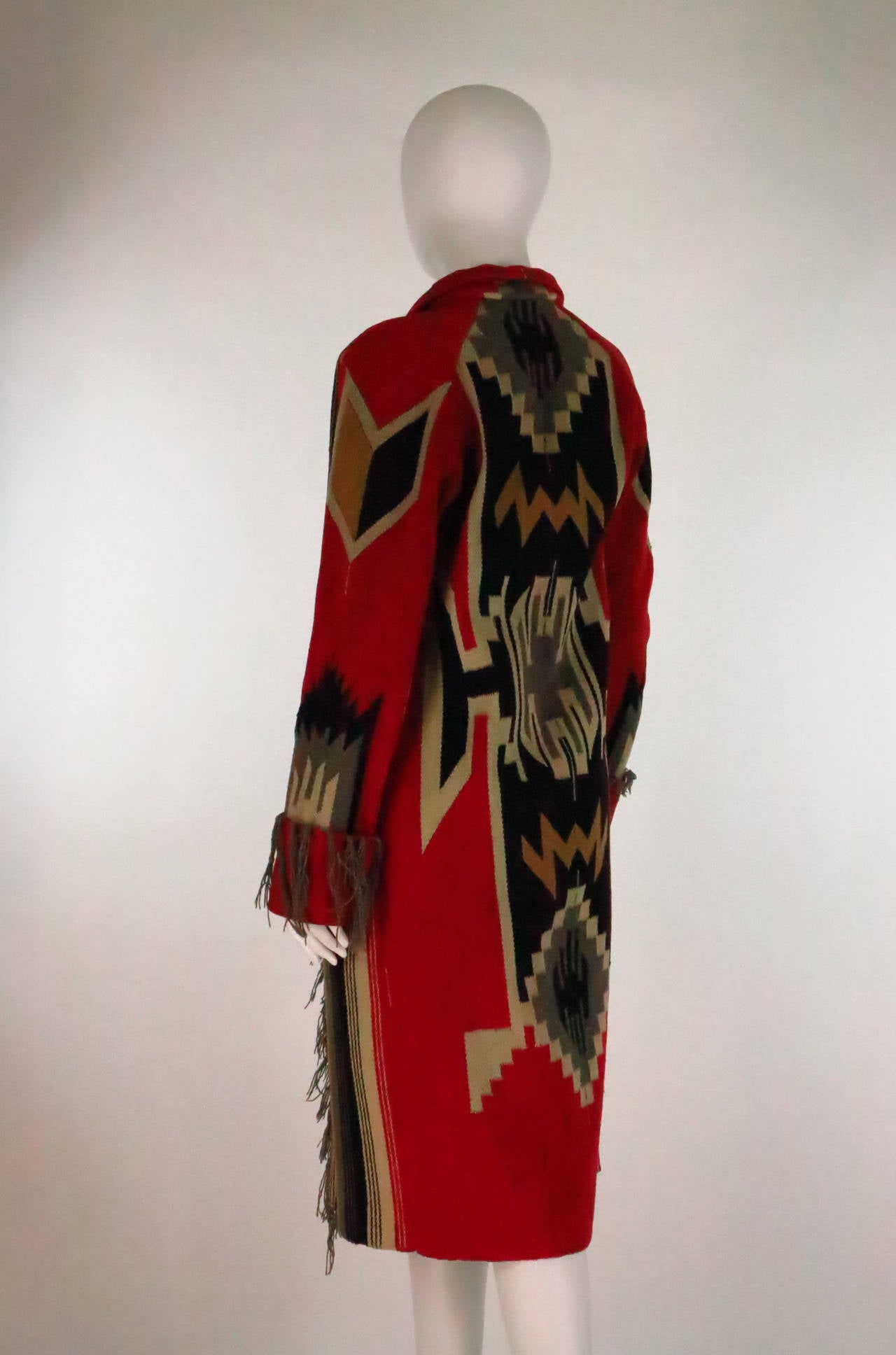 1930s Chimayo' hand woven fringe coat 2