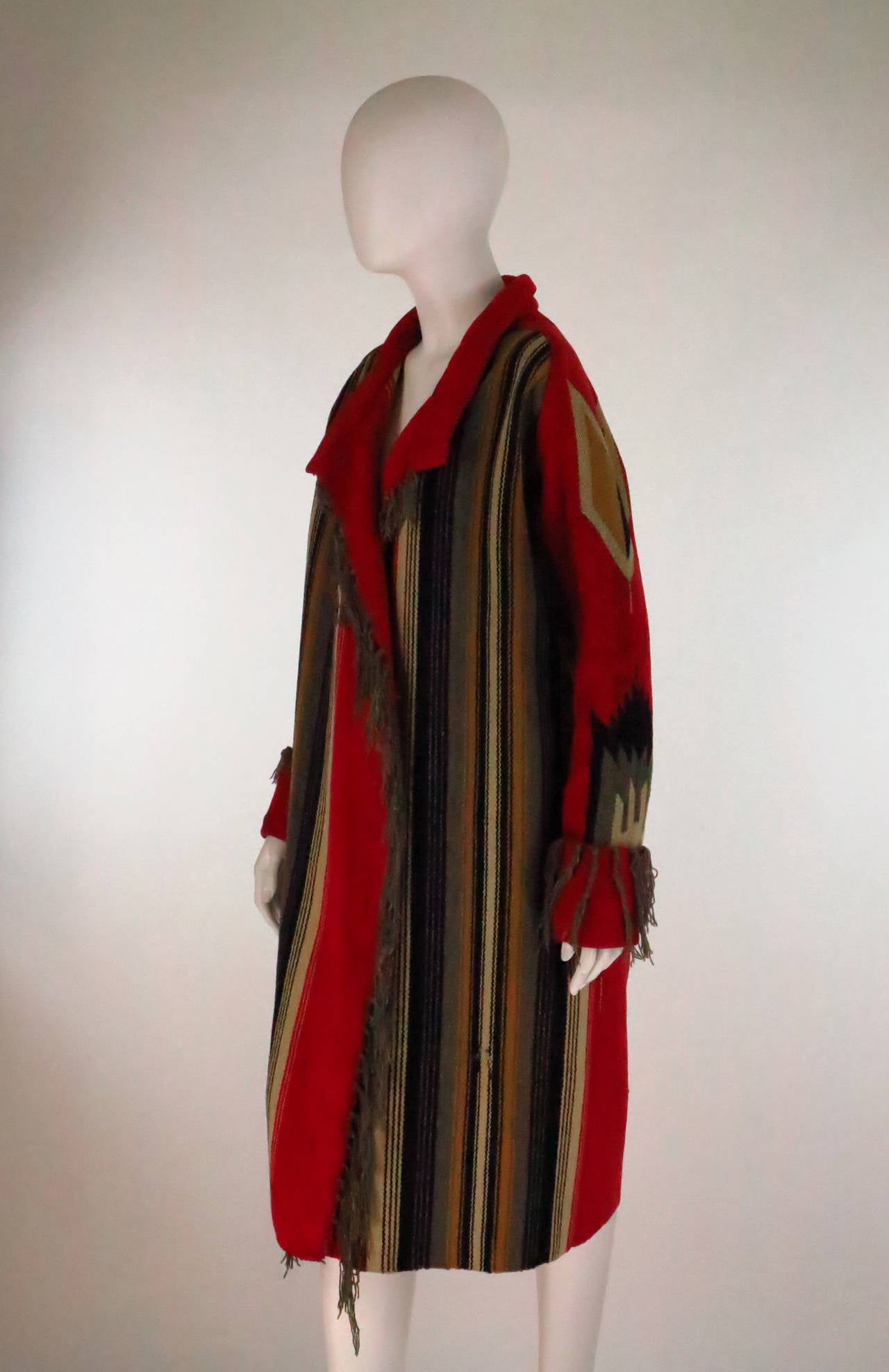 1930s Chimayo' hand woven fringe coat 3