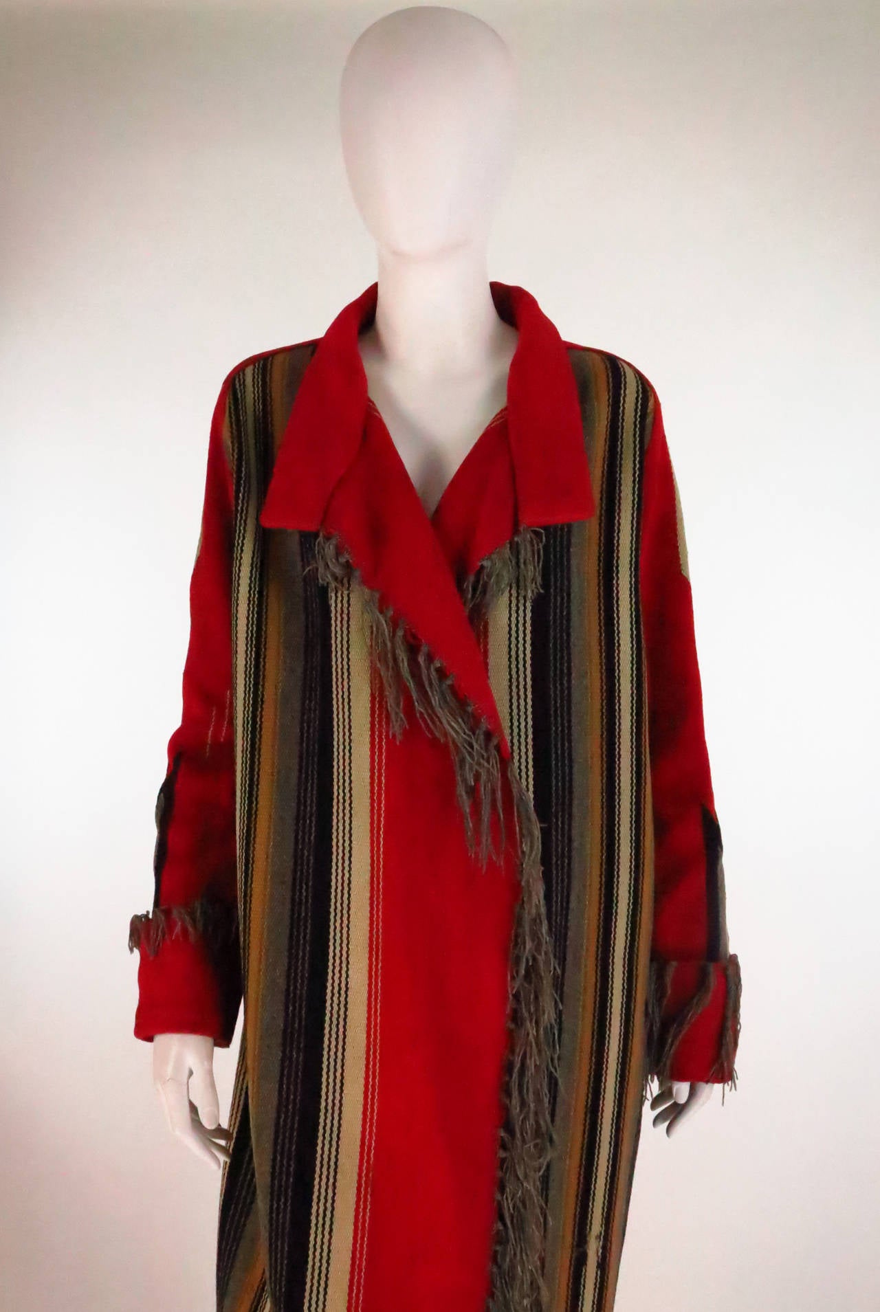 1930s Chimayo' hand woven fringe coat 4