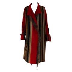 Vintage 1930s Chimayo' hand woven fringe coat