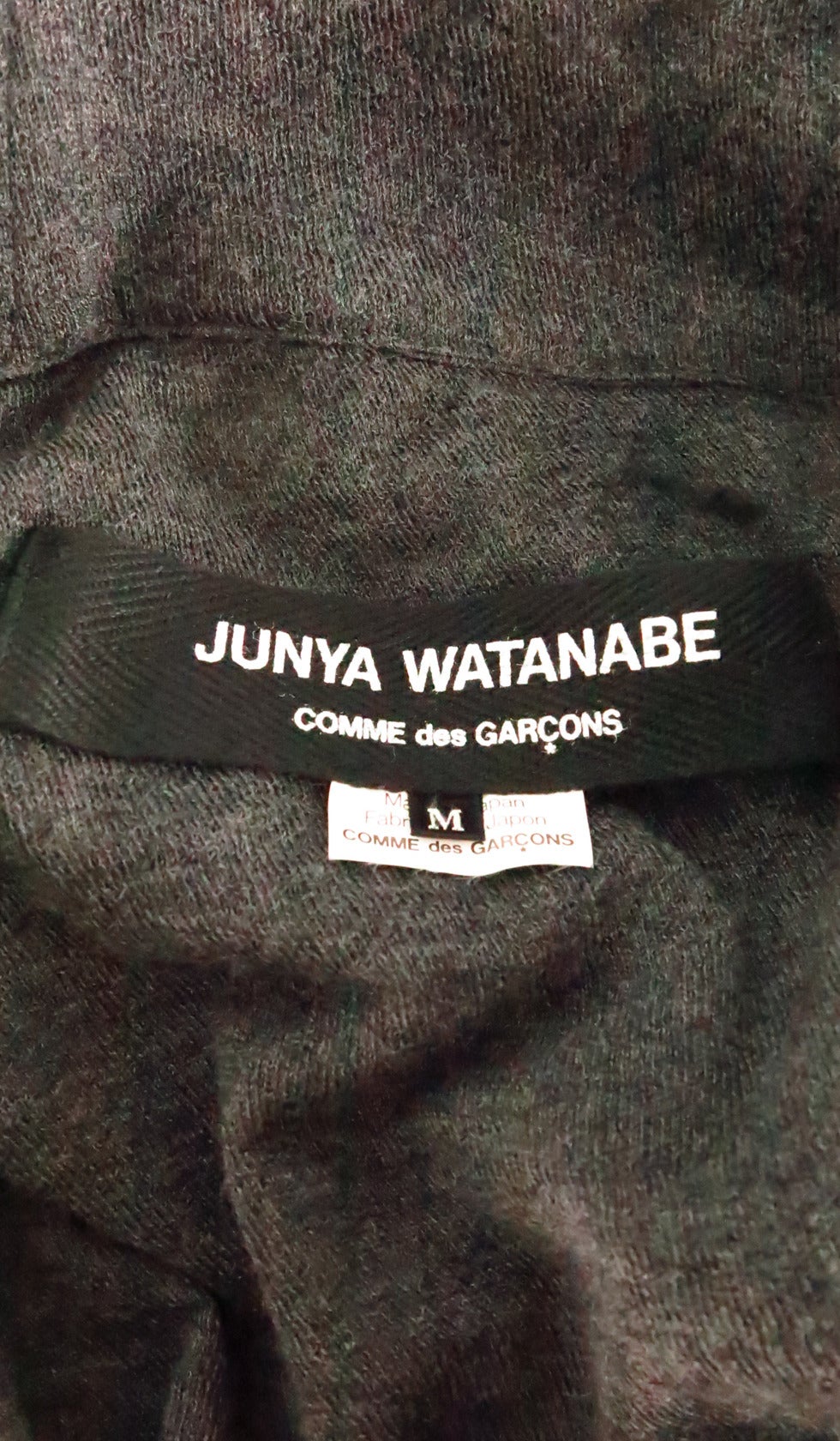Junya Watanabe Comme des Garcons grey wool snap front tail back sweater 5