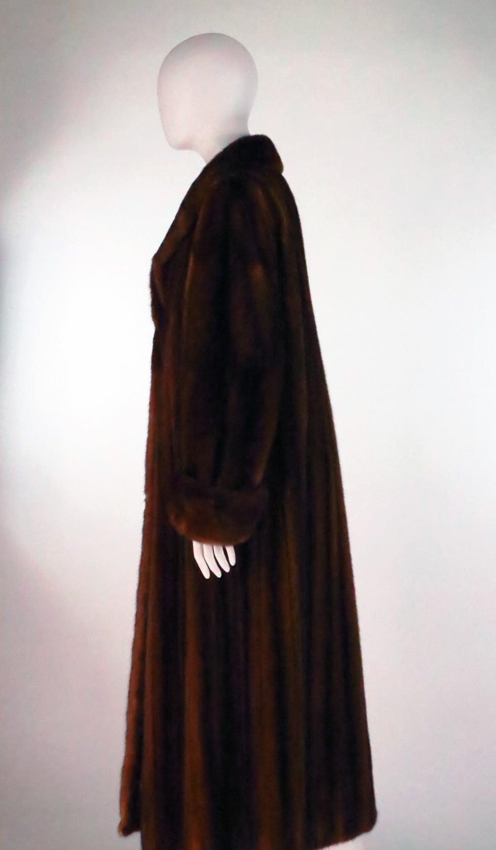 Maximilian Full length chestnut mink fur coat 1990s 3