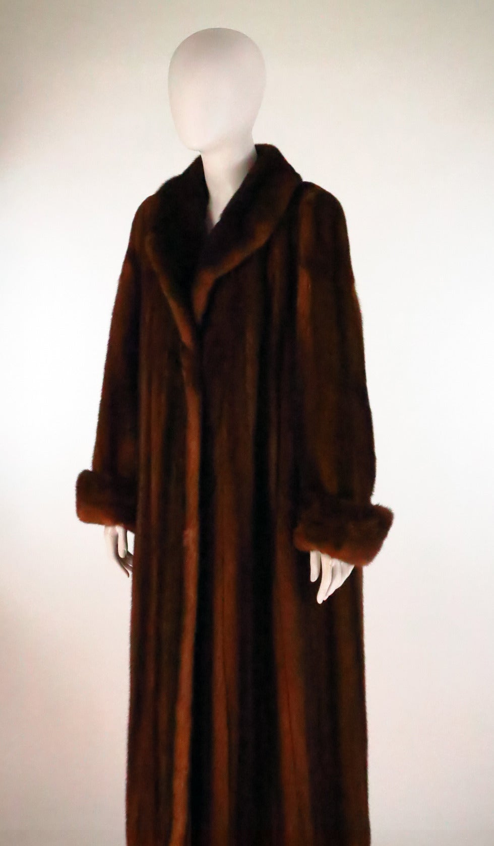 Maximilian Full length chestnut mink fur coat 1990s 4