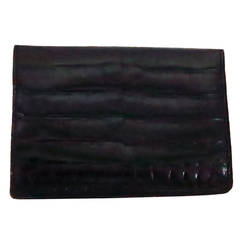 Vintage French Glazed black alligator wallet