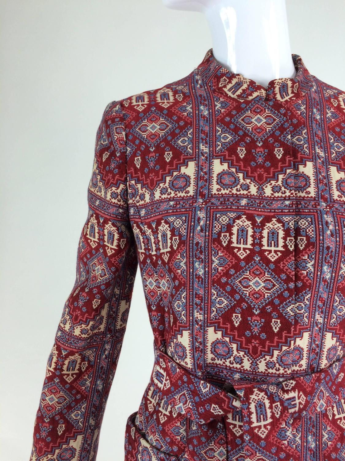 Tapestry coat in a Moorish design pattern Saks 5th Ave. 1960s at 1stdibs