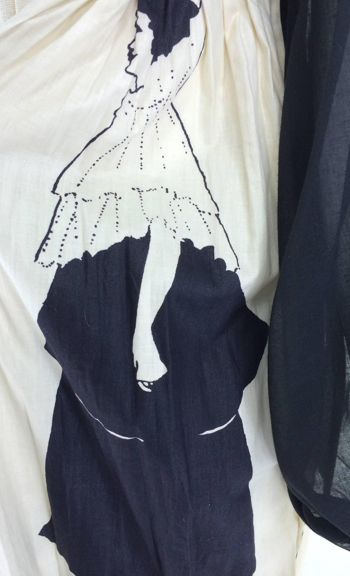 Novelty print Aubrey Beardsley by Charm of Hollywood 1960s maxi dress 1
