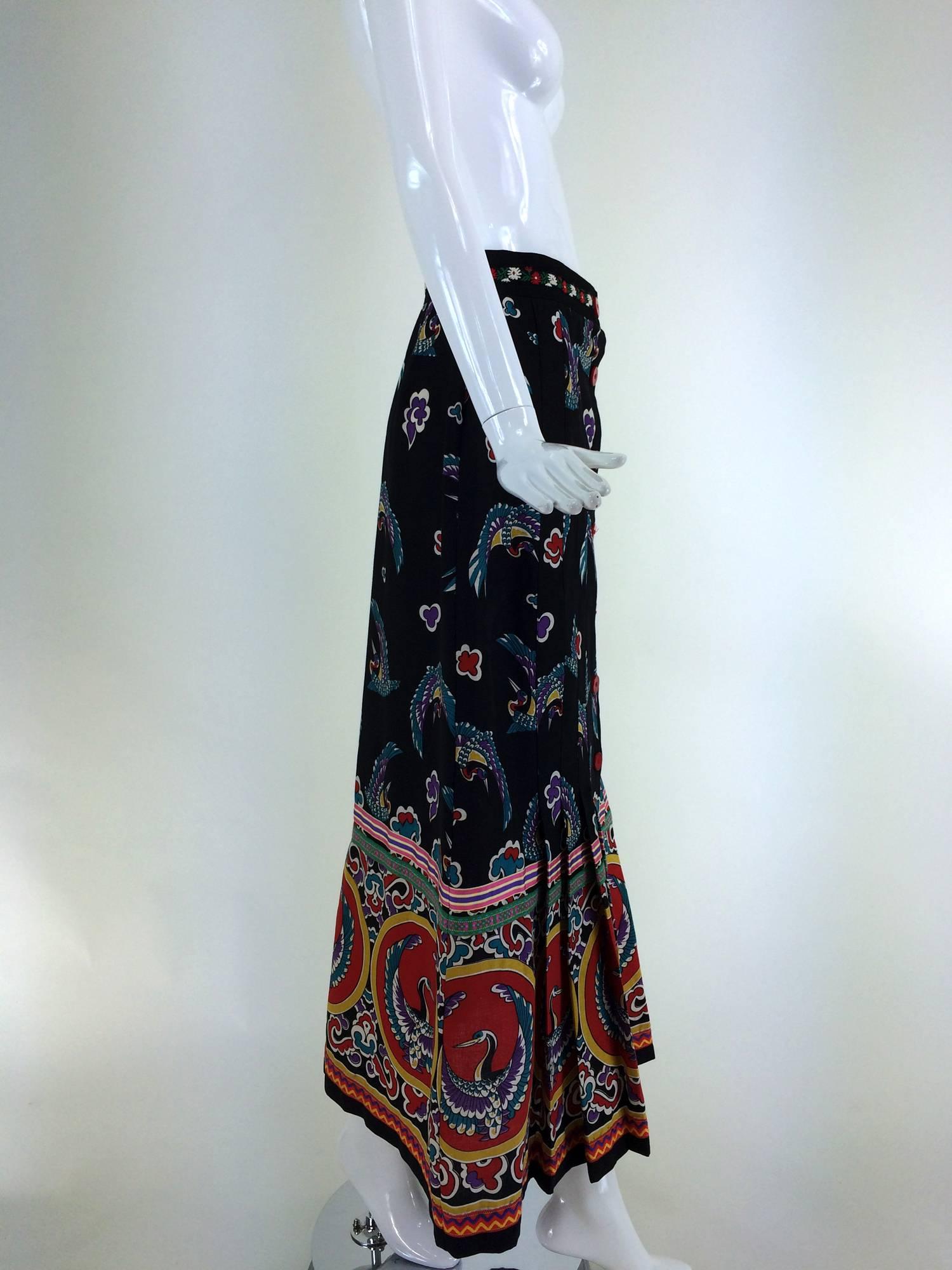 Giorgio Sant'Angelo 4 U mix print maxi skirt 1970s  In Excellent Condition In West Palm Beach, FL
