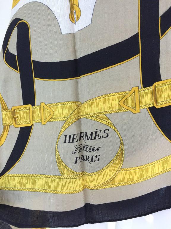 Hermes Eperon d'or cashmere and silk shawl GM by H. d'Origny new in box ...
