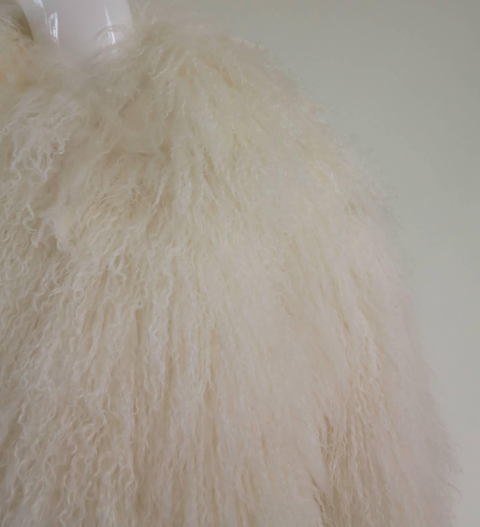 Mongolian lamb fur jacket in white Marvin Richards 1980s Unworn 4