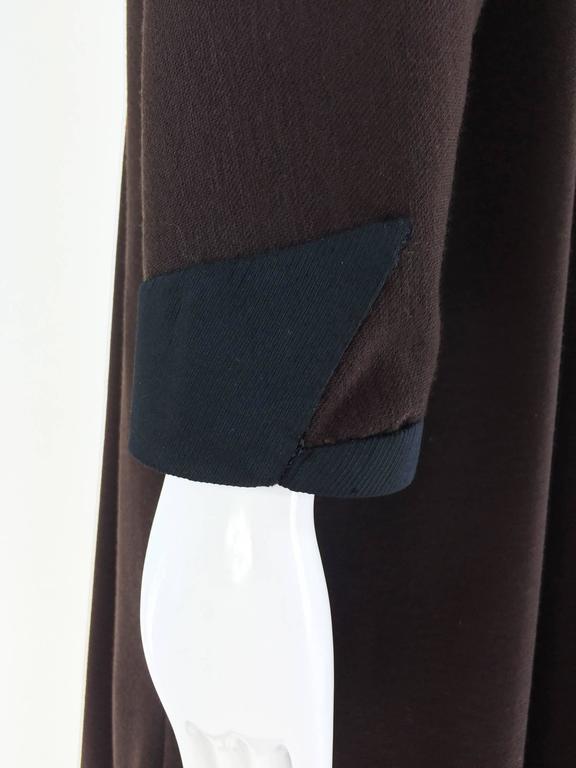 Geffrey Beene brown knit tent dress with black silk twill trims 1980s ...