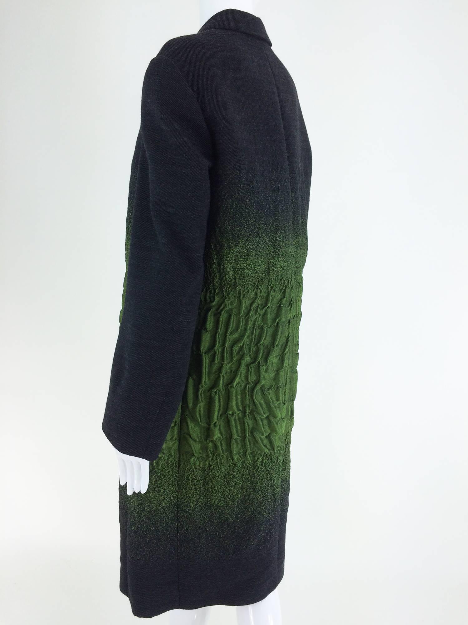 Prada A/W 2007 runway look #19 green/gray textured wool coat  In Excellent Condition In West Palm Beach, FL