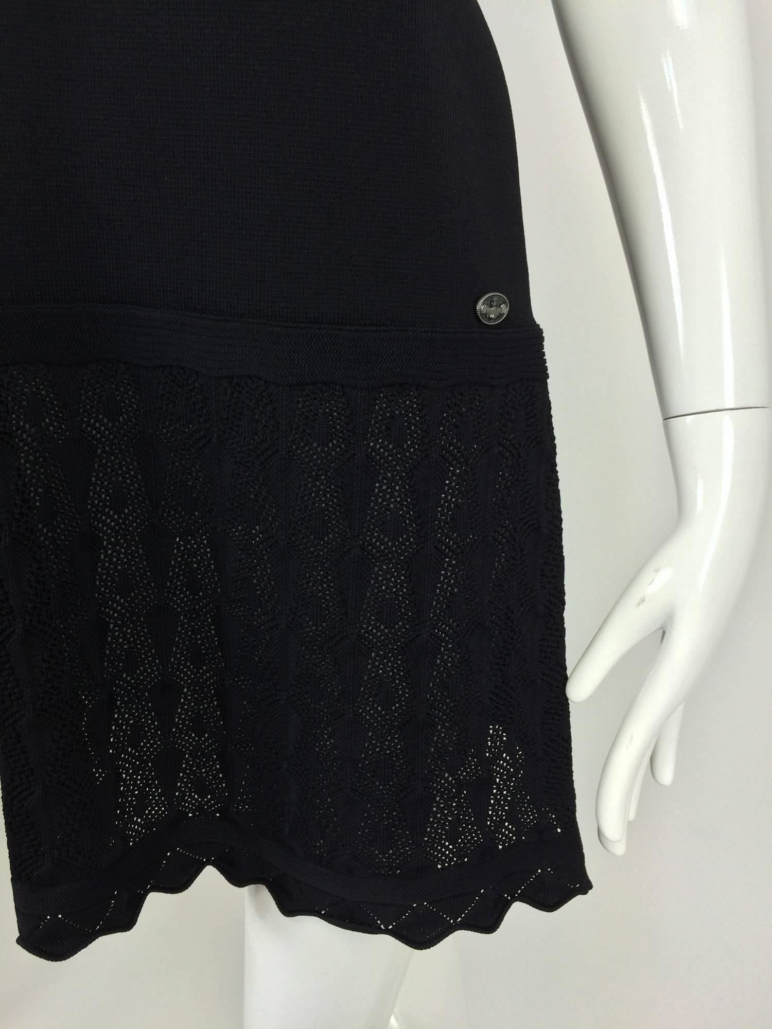 Chanel shoulder baring little black knit dress 2008 unworn 4