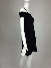 Chanel shoulder baring little black knit dress 2008 unworn