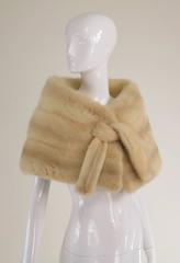 Gunther Jaeckel furs  Bonwit Teller champagne mink tie front cape 1960s