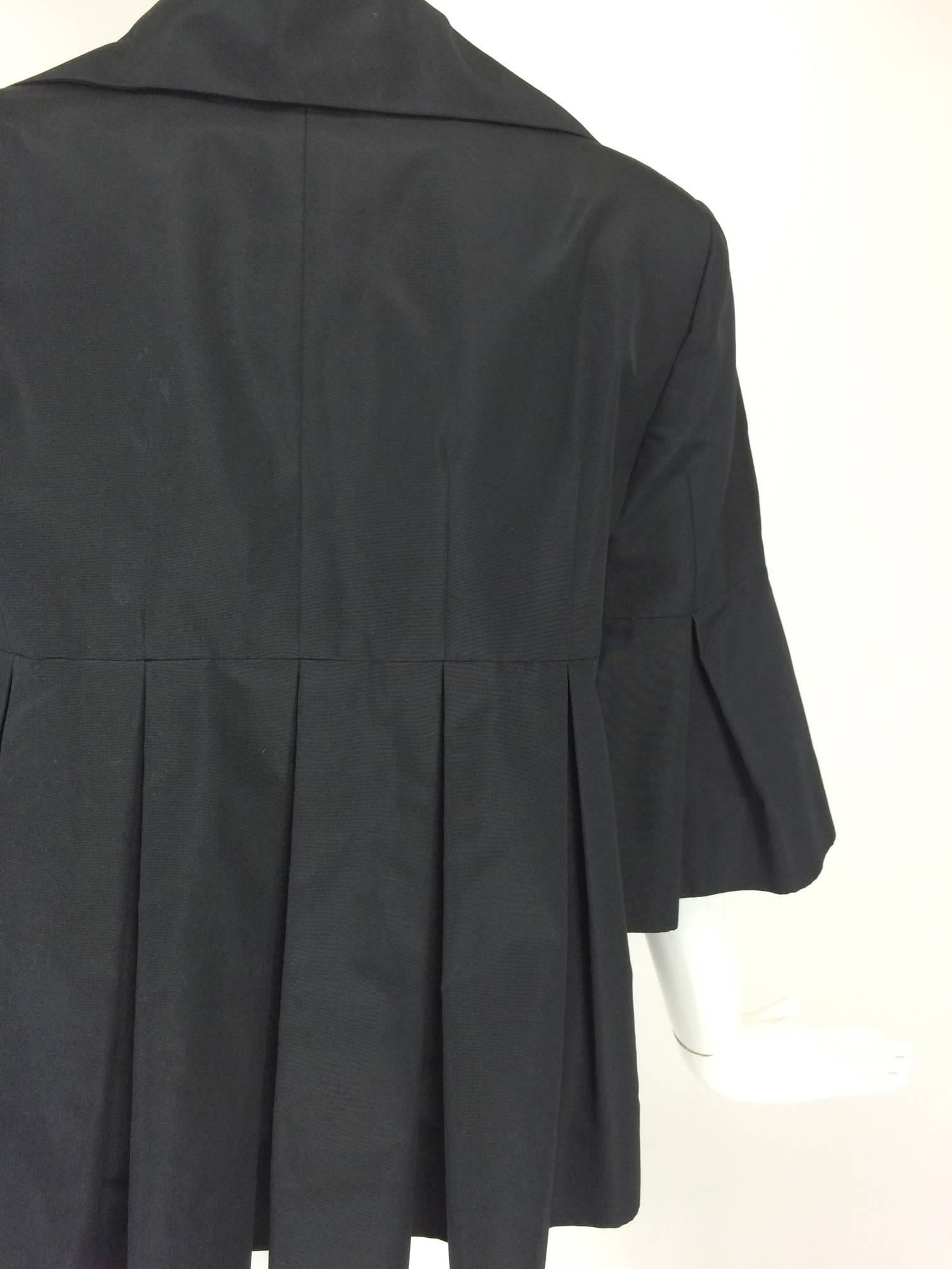 Christian Dior black silk cropped pleated jacket with pleated sleeves  1