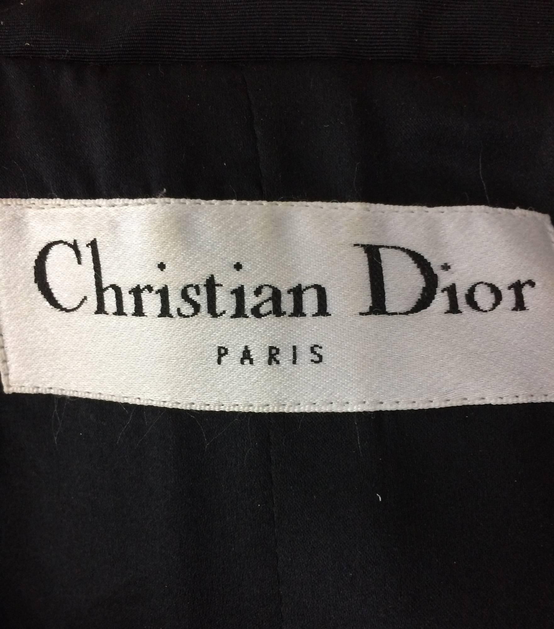 Christian Dior black silk cropped pleated jacket with pleated sleeves  6