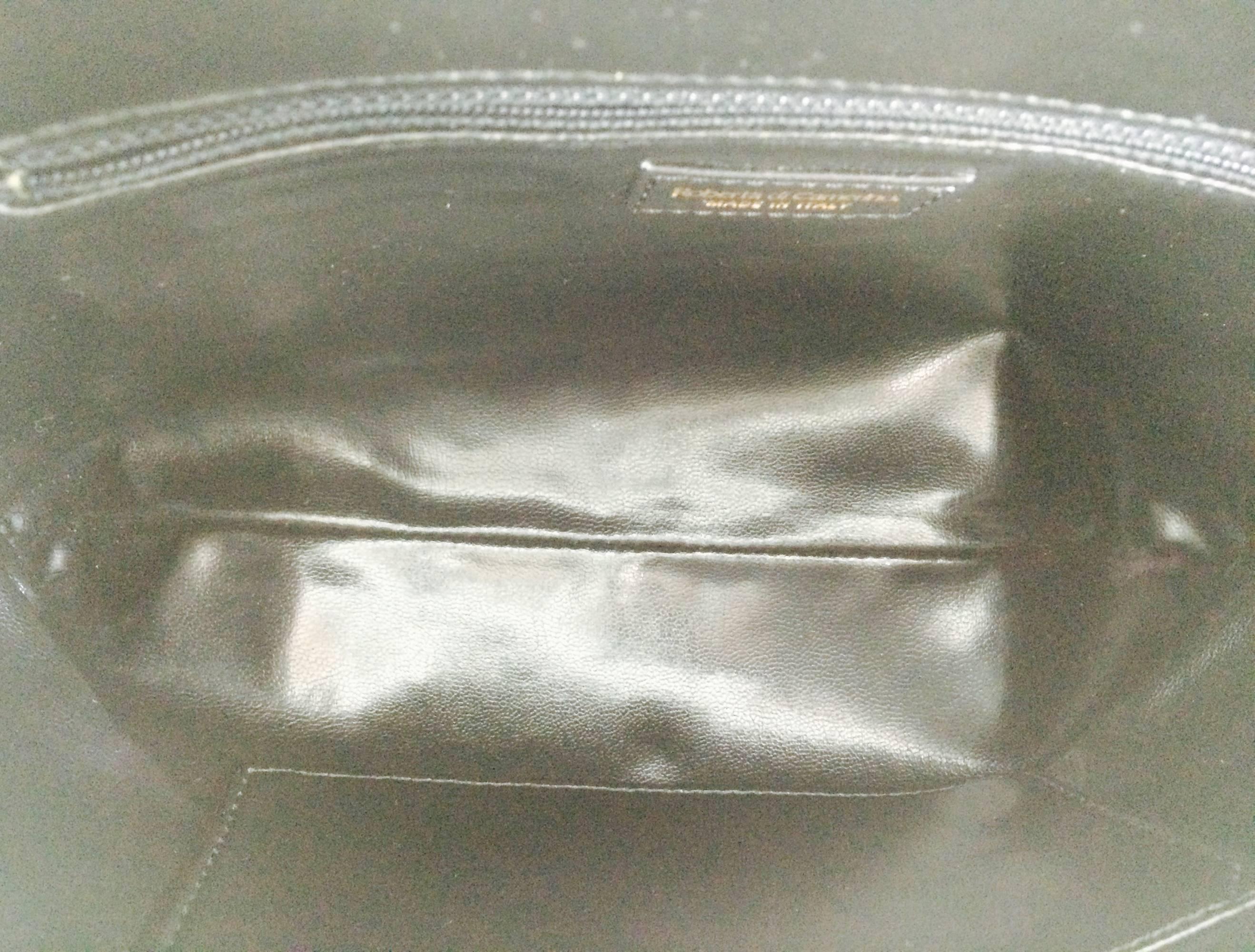 Roberta di Camerino cream, black & chocolate brown velvet handbag 1970s 4