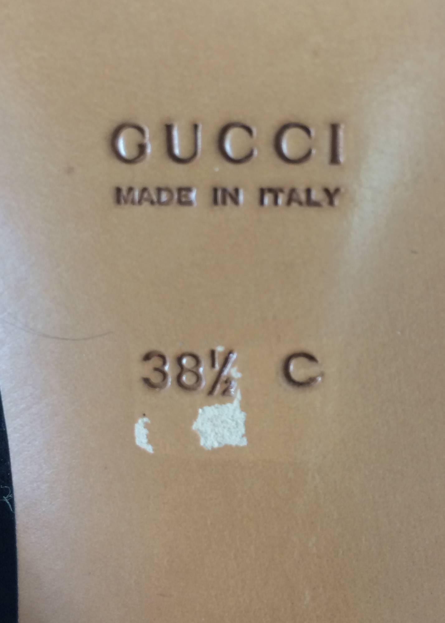 Women's Gucci chunky black suede rhinestone bit loafers 38 1/2 C