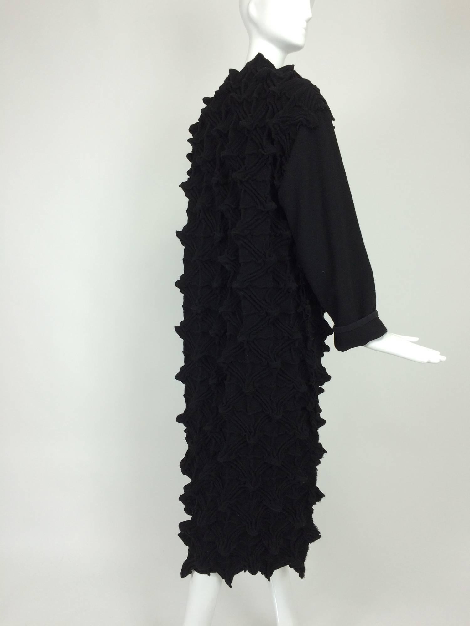 Women's Rare Mary E. Jaeger art to wear shibori manipulated wool coat one of a kind