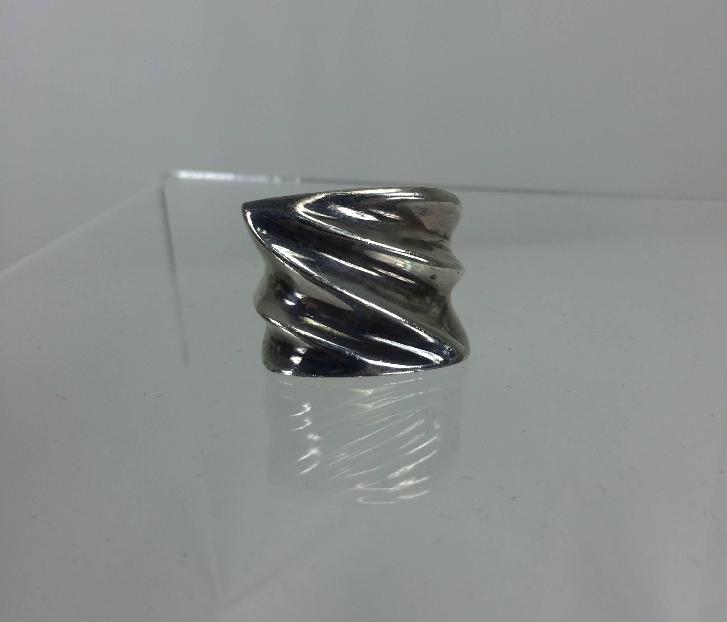 Patricia Von Musulin chunky sterling silver ring 6 1