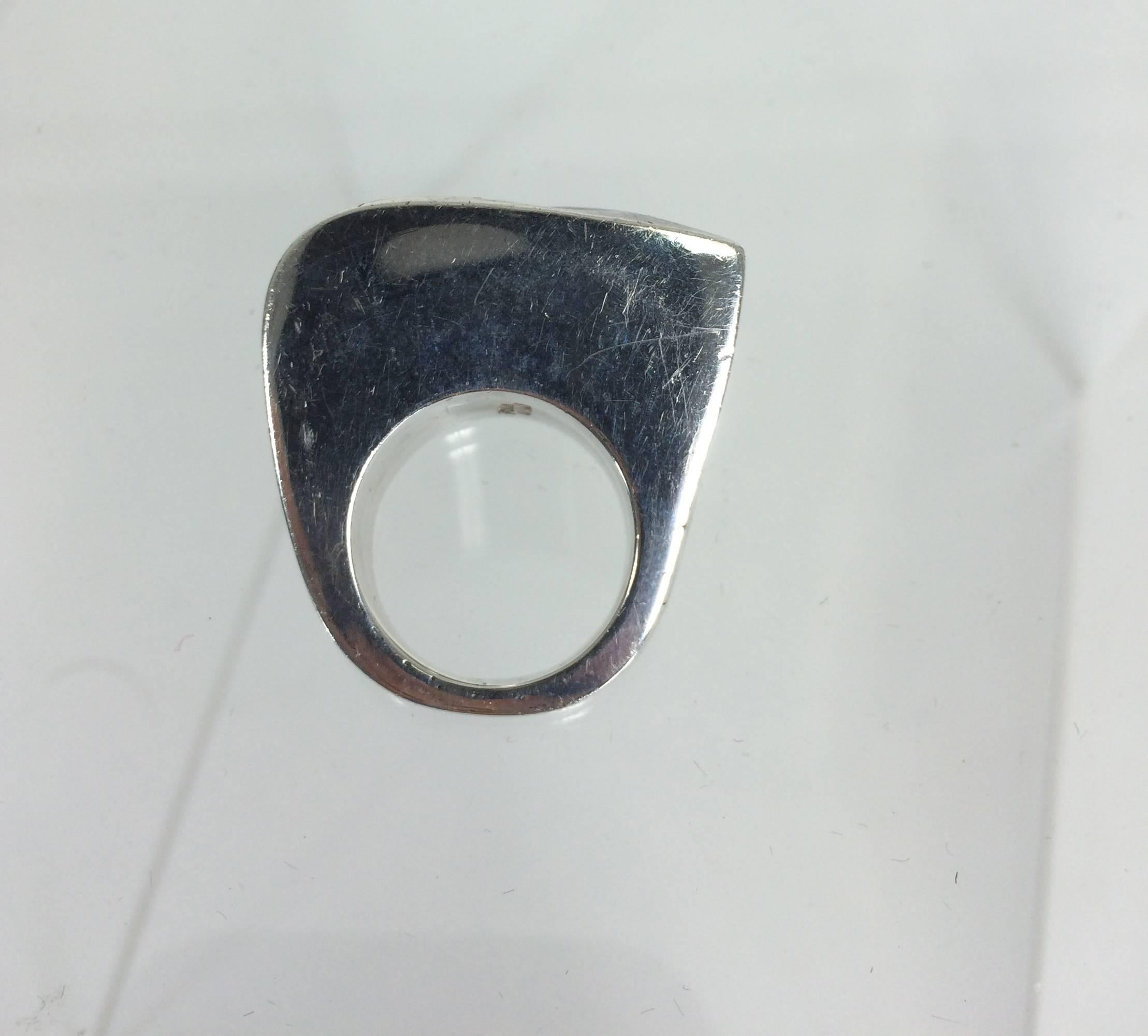 Patricia Von Musulin chunky sterling silver ring 6 In Excellent Condition In West Palm Beach, FL
