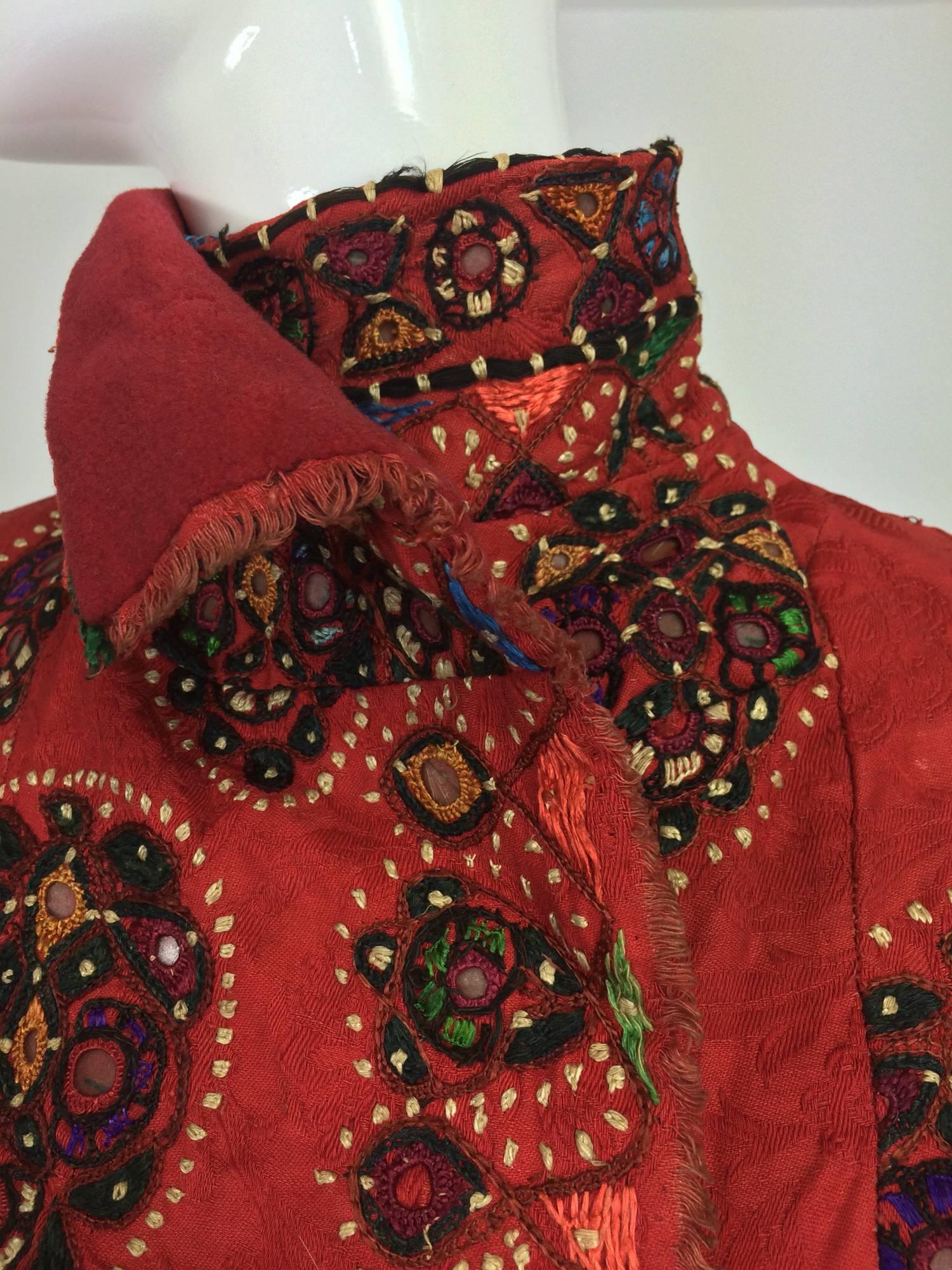 Shisha pomegranate damask embroidered flapper style coat India 1920s 1
