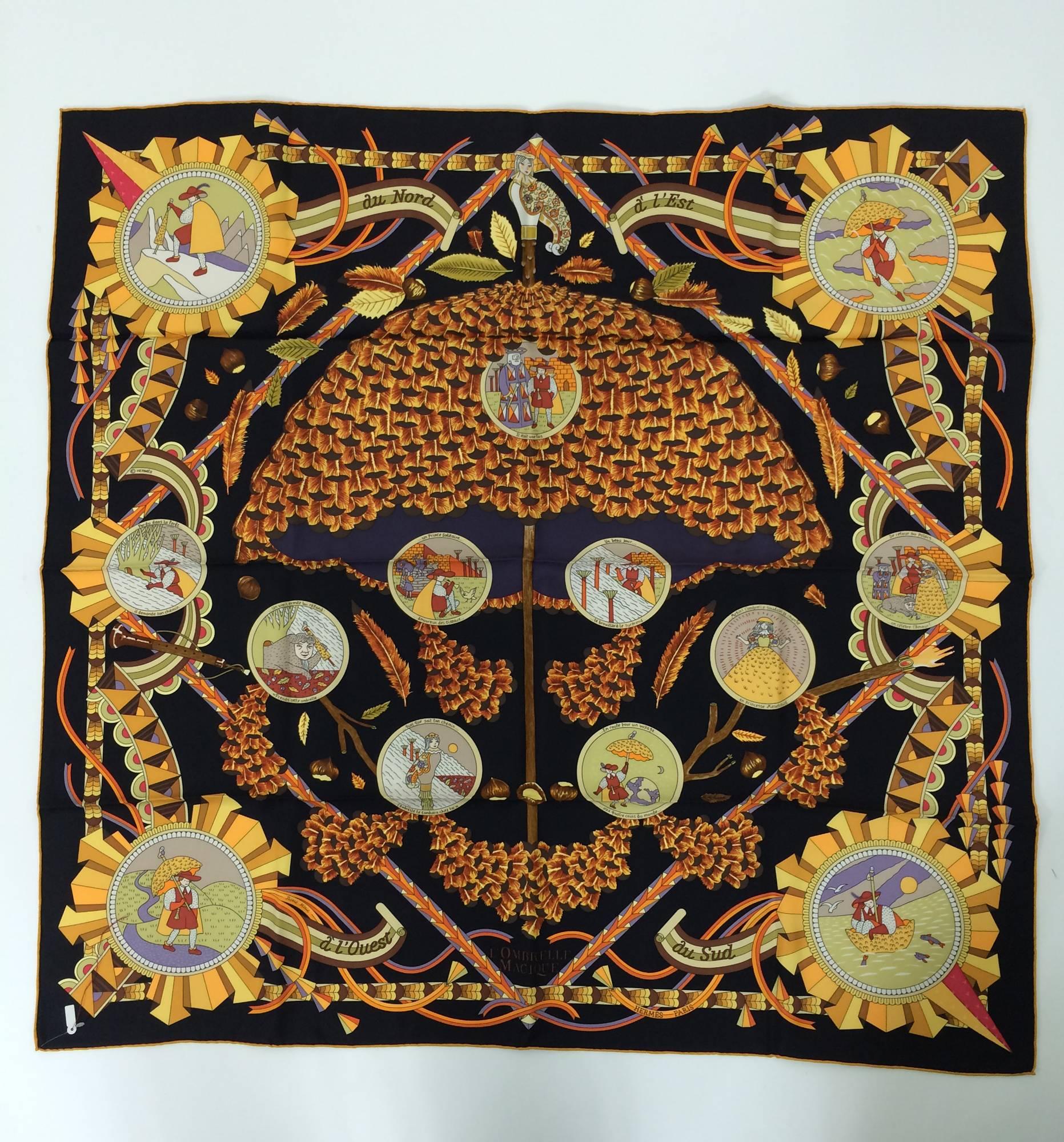 Hermes L'Ombrelle Magique Seidenschal von Pierre Marie 36