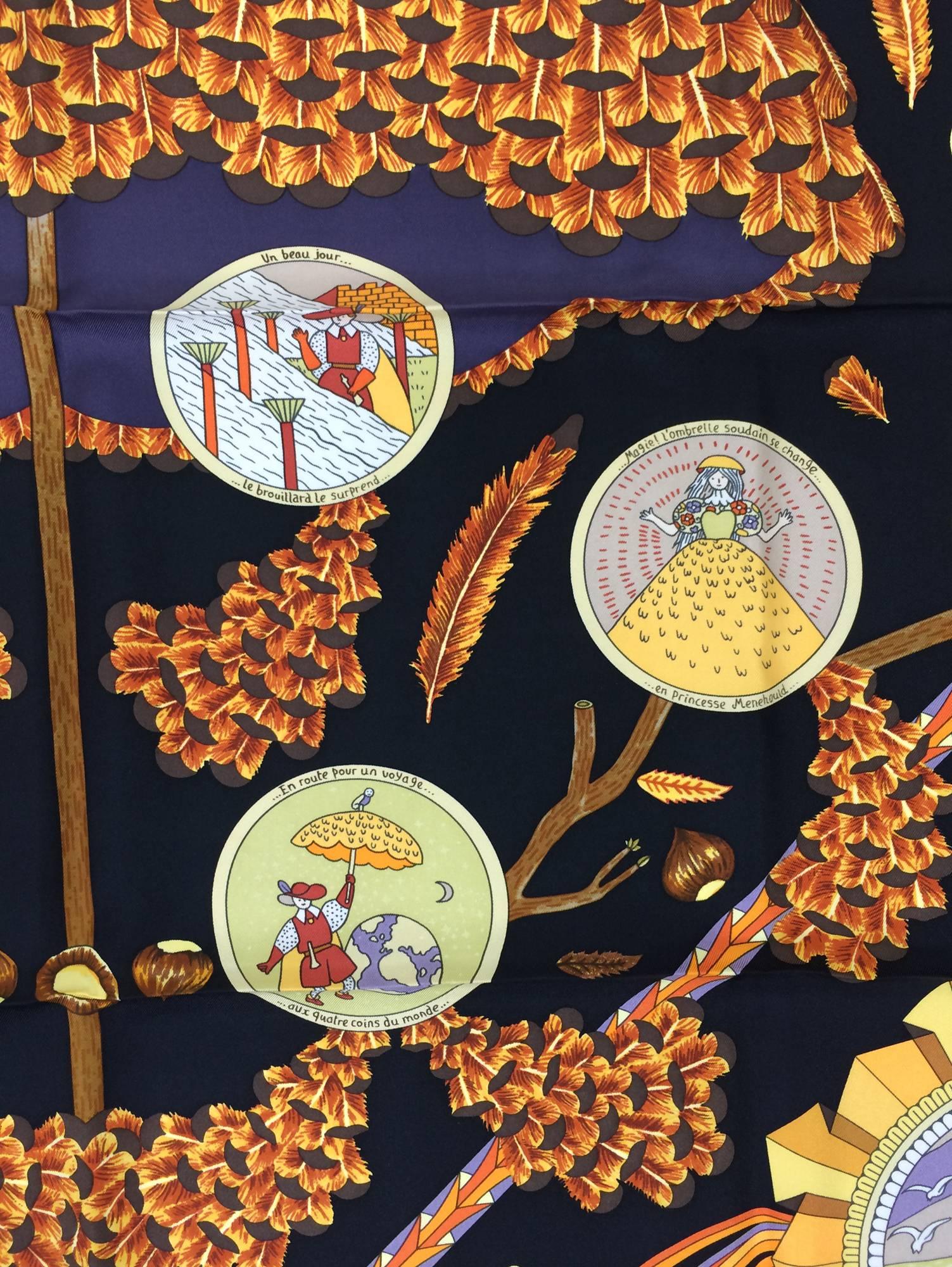 Hermes L'Ombrelle Magique Seidenköper Schal von Pierre Marie 36