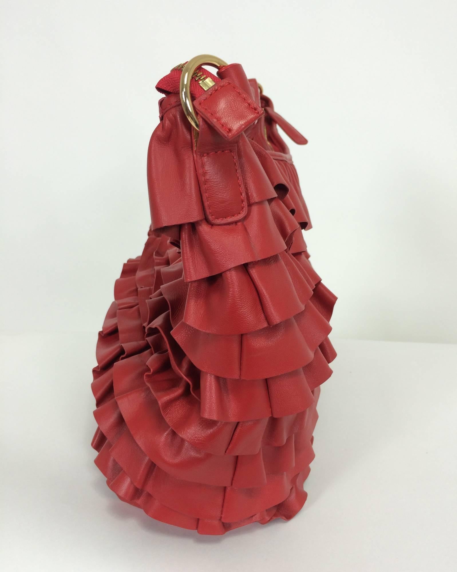 red ruffle bag