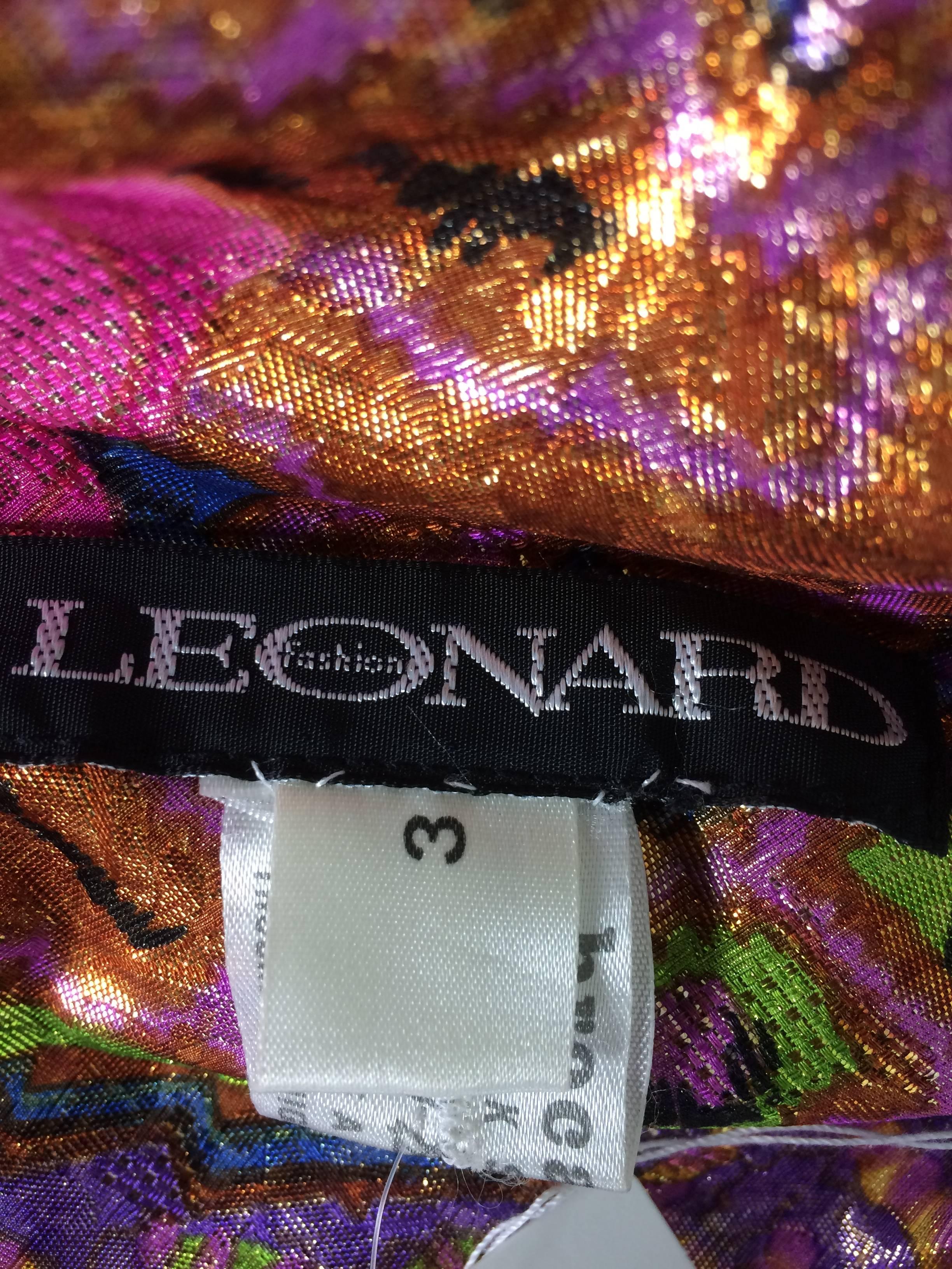 Leonard Paris metallic brocade wide waist wrap belt 1980s 2