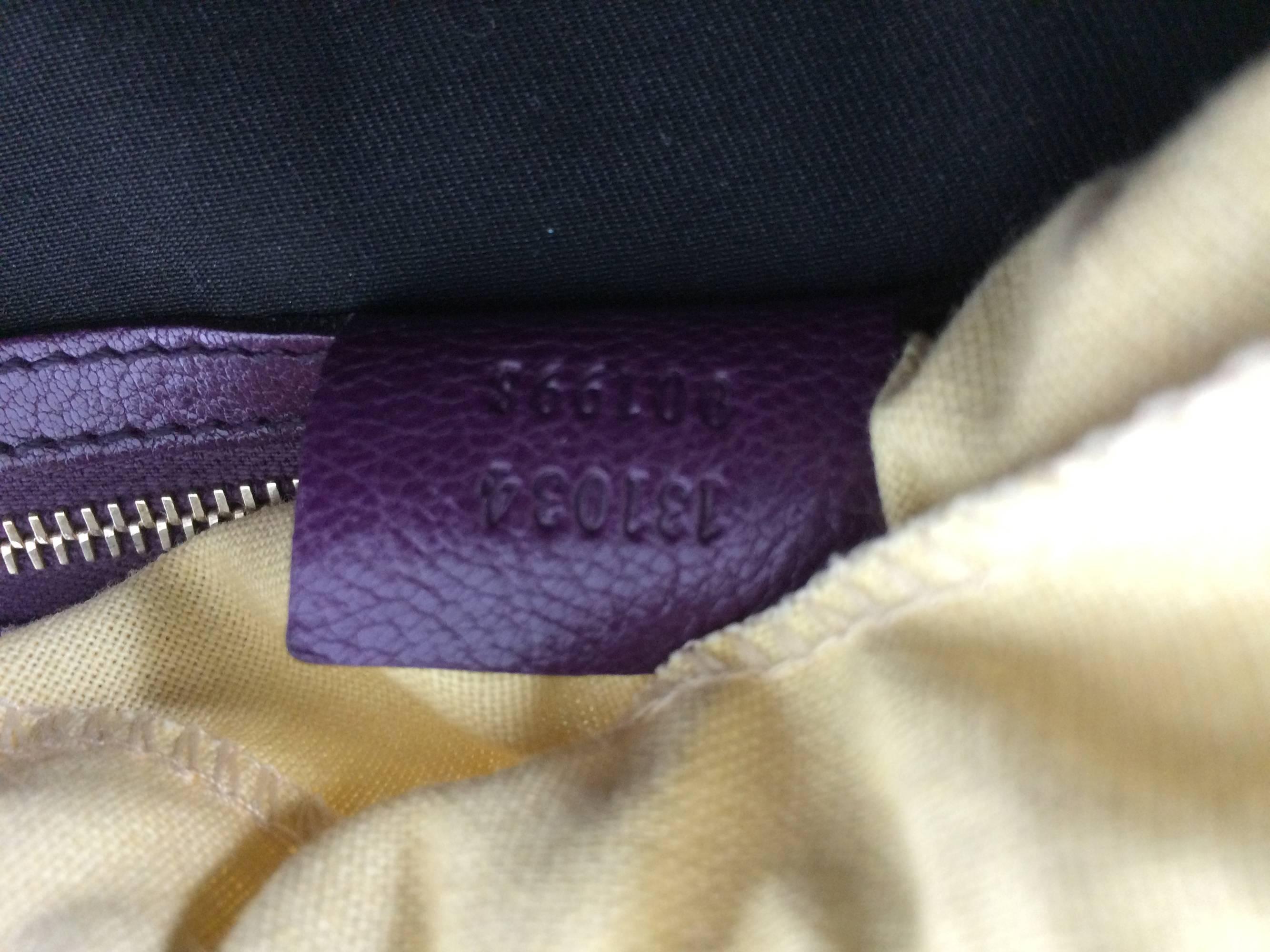 Gucci Blondie rare plum glazed leather shoulder handbag gold hardware 5