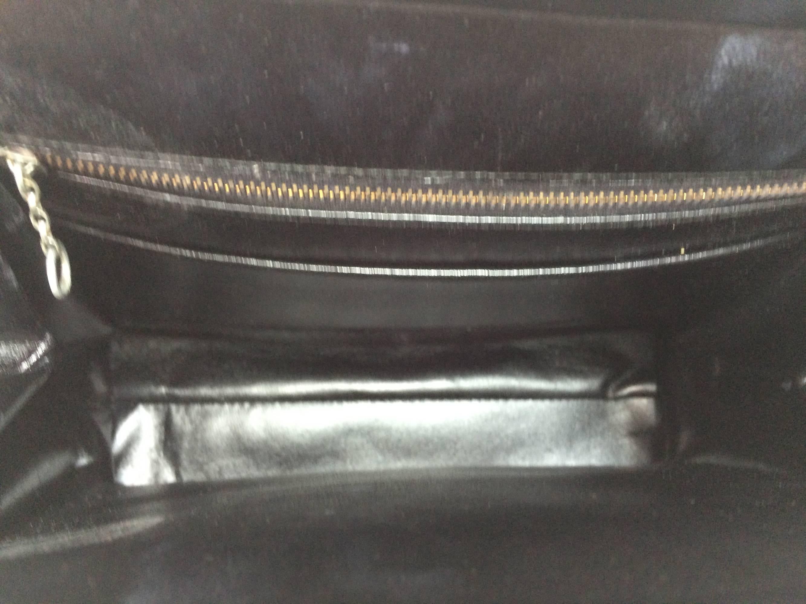 1950s black leather and spotted pony frame handbag 4