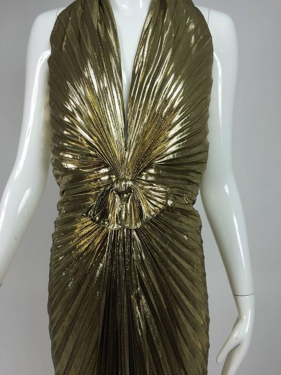 Travilla Marilyn Monroe sunburst pleated gold lame halter neck gown ...