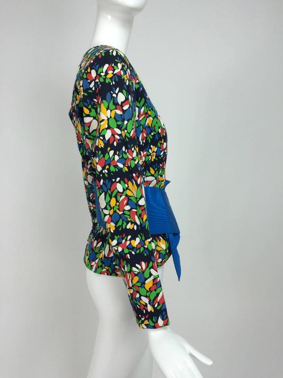 Yves Saint Laurent floral print scoop neck jacket and original belt ...