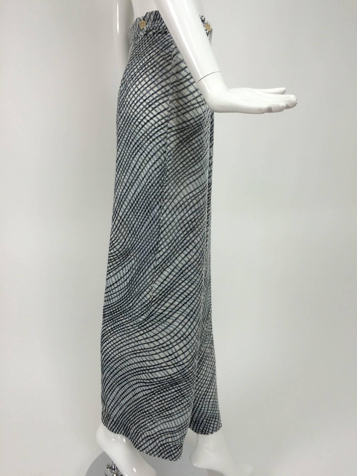 Giorgio Armani lattice pattern cut velvet wide leg trouser shades of gray 1