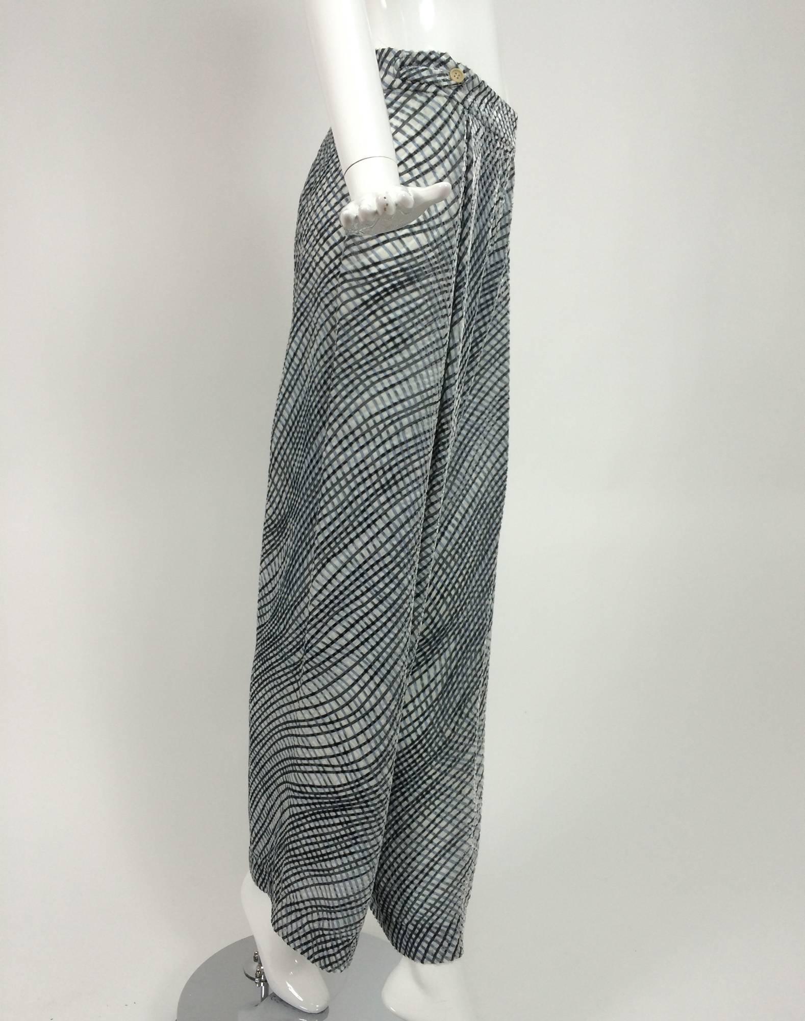 Giorgio Armani lattice pattern cut velvet wide leg trouser shades of gray 2