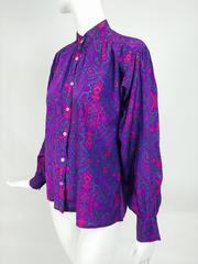 Yves Saint Laurent Moorish print silk blouse 1970s  38