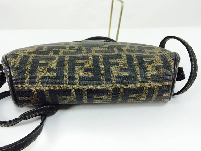 Fendi logo canvas cross body small hand bag 1980s at 1stDibs