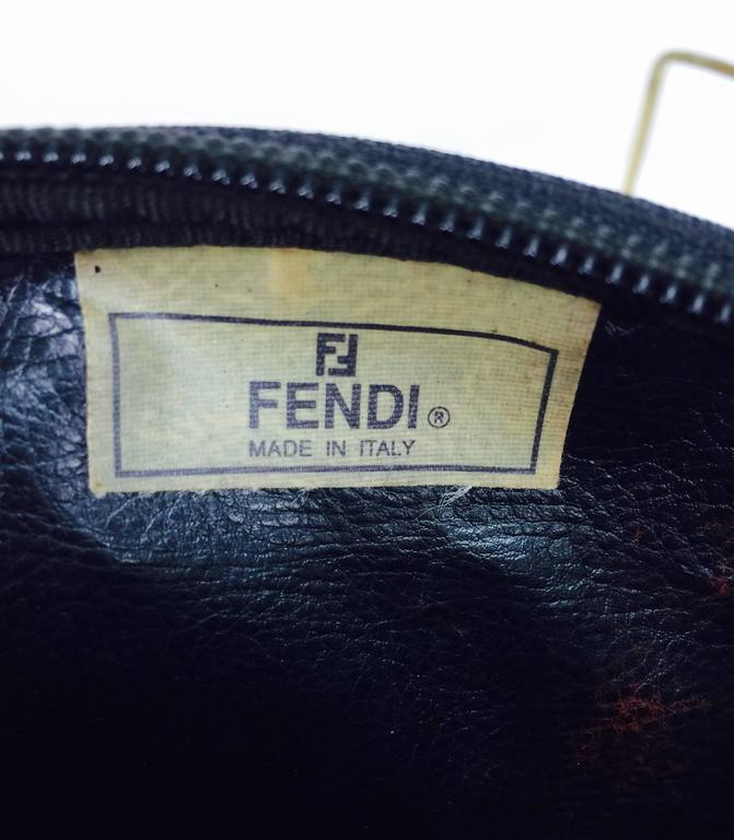 Fendi logo canvas cross body small hand bag 1980s at 1stDibs