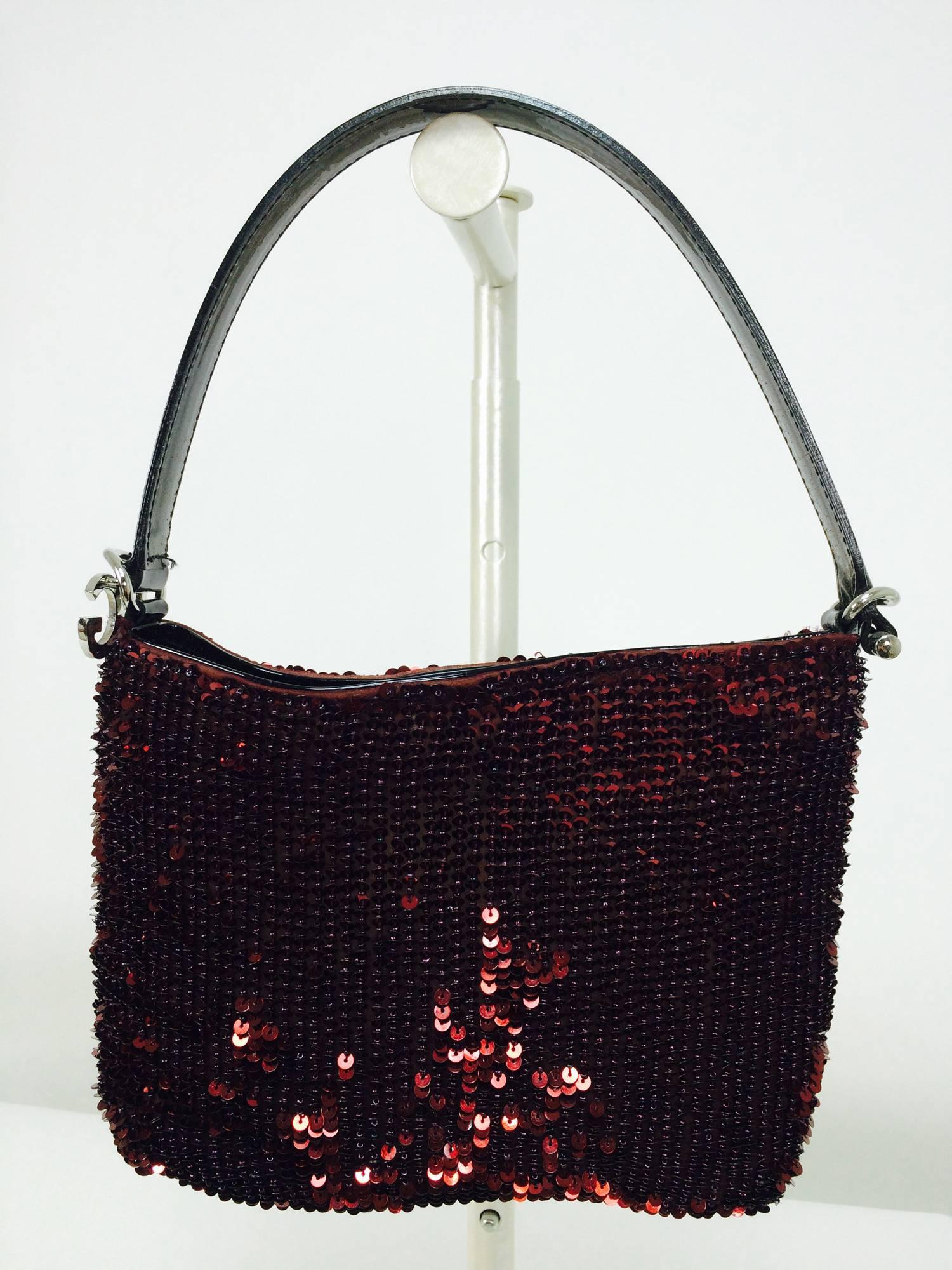 red sequin handbag