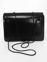 Judith Leiber glazed black calf flap front snake chain handle evening bag