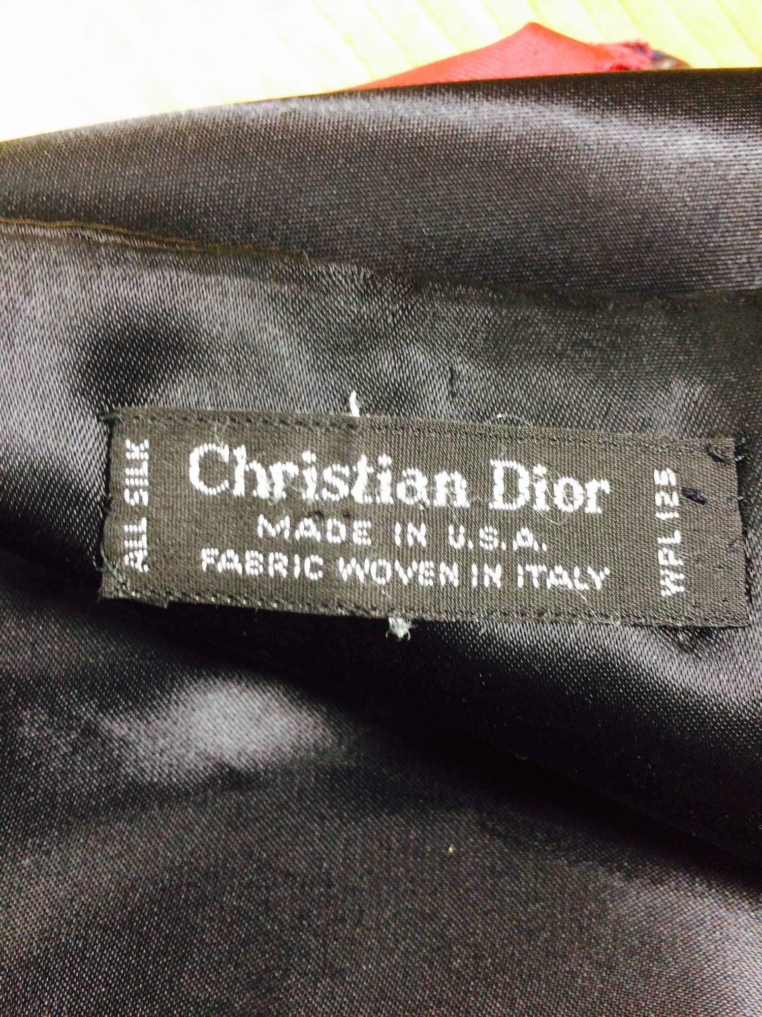 Vintage Christian Dior silk foulard open front vest 1970s 3