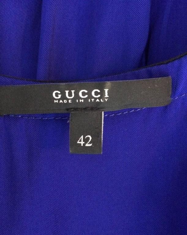 Gucci blue wtih black trim zipper front sleeveless dress For Sale at ...