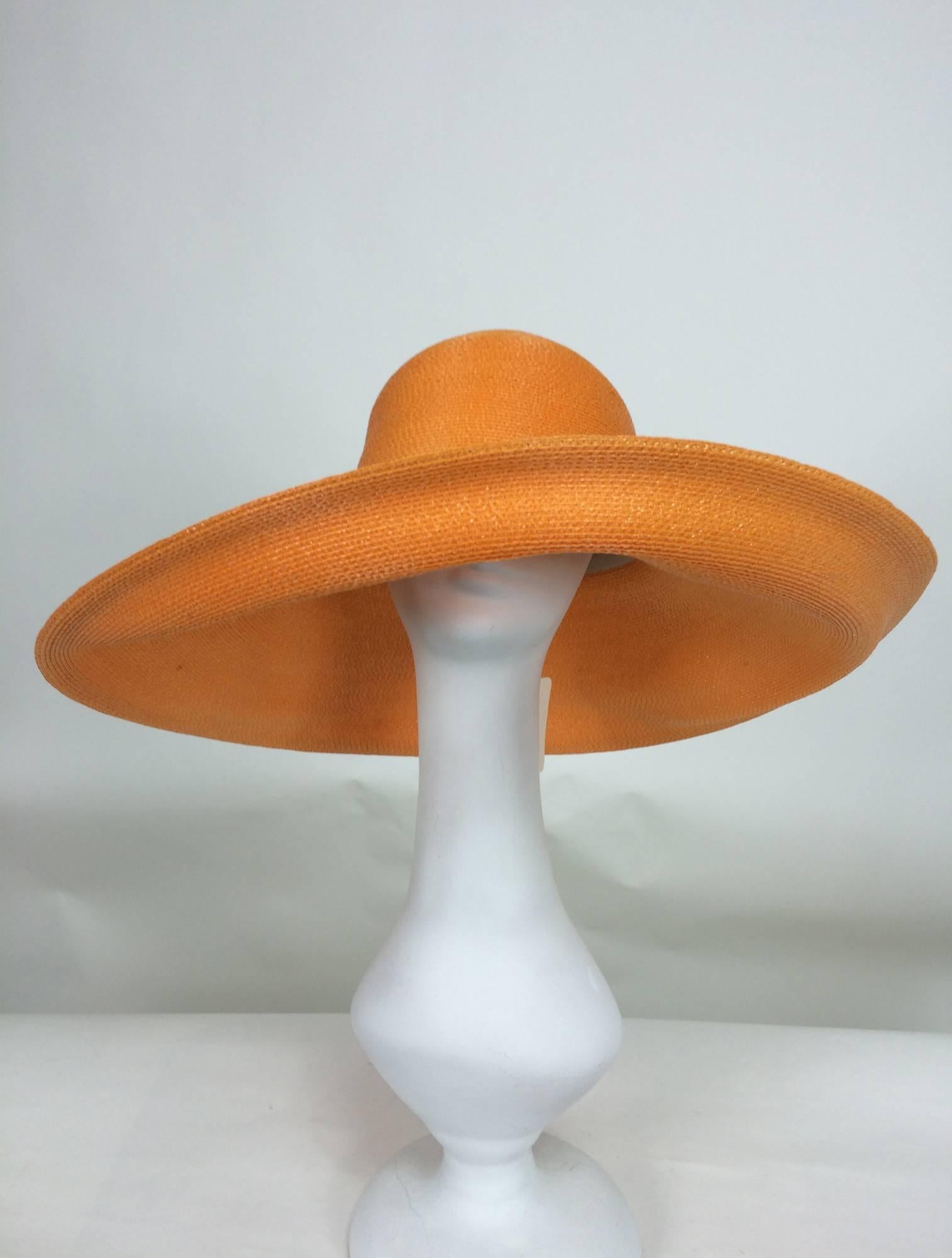 orange wide brim hat