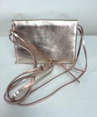 Borsa a tracolla vintage Baccarat The Eclipse in pelle metallizzata rosa con cristalli NIB