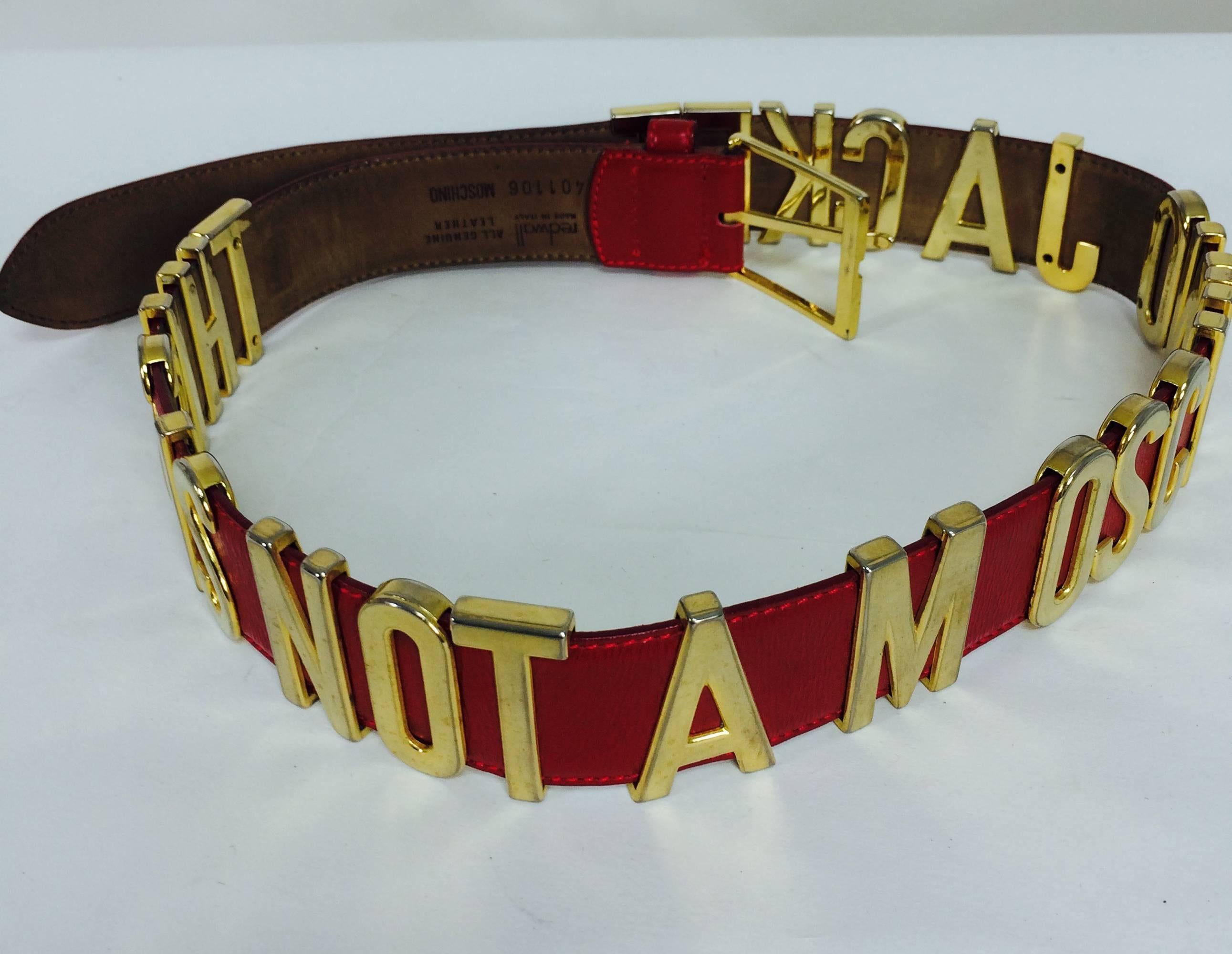 moschino redwall belt