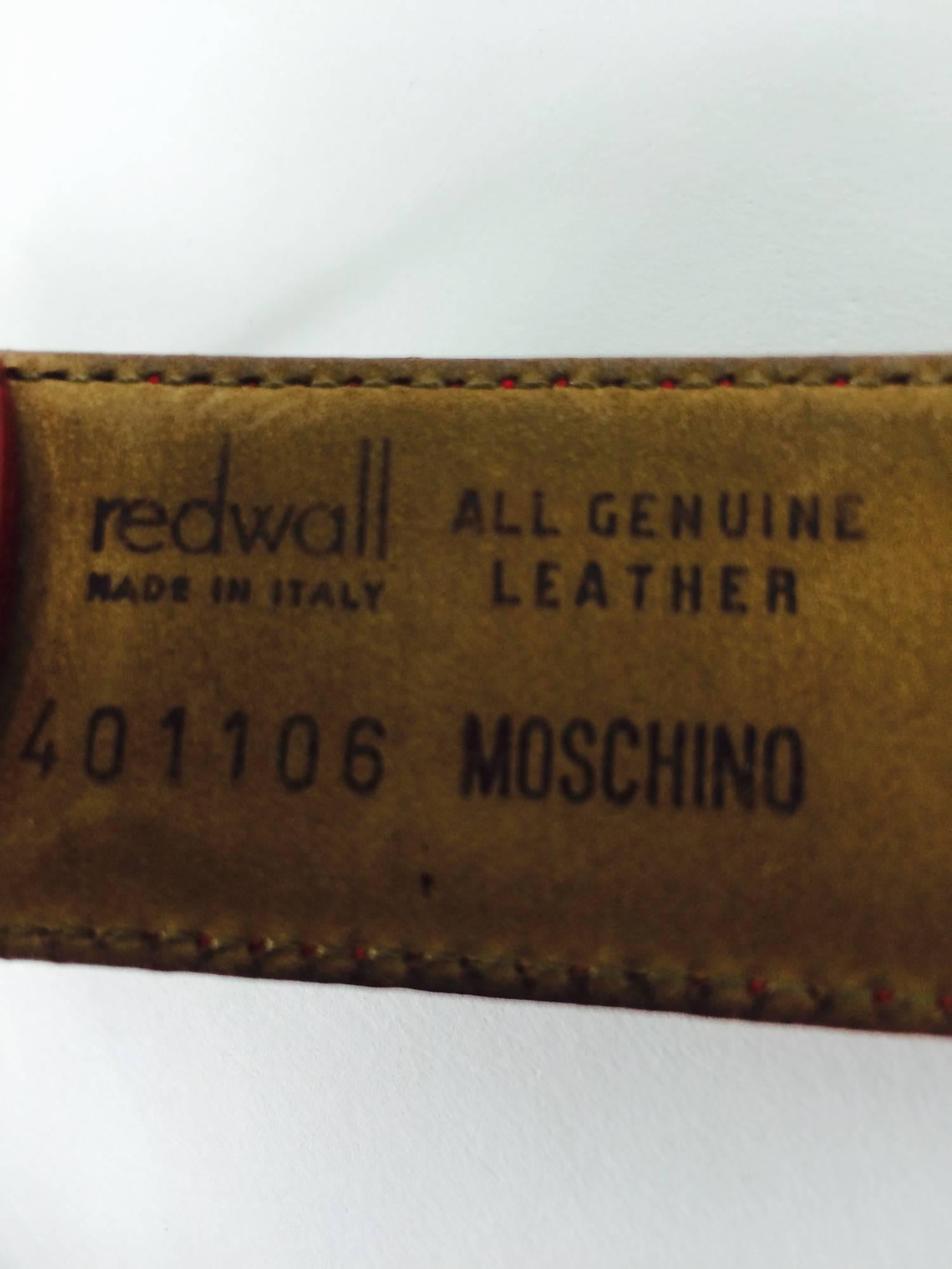 Vintage Moschino Redwall-This Is Not A Moschino Jacket- belt 42 1980s In Excellent Condition In West Palm Beach, FL